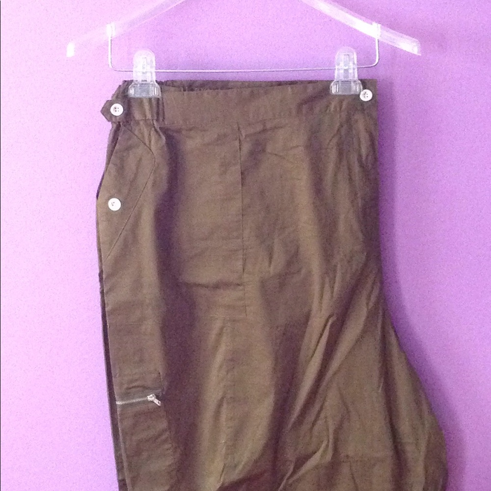 Ulla Popken olive cargo capris